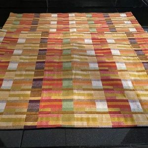 Multicolor Woven home linens , set of 2 placemats / accent runner / altar cloth